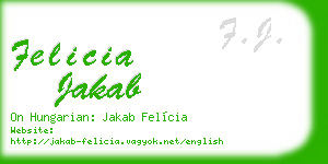 felicia jakab business card